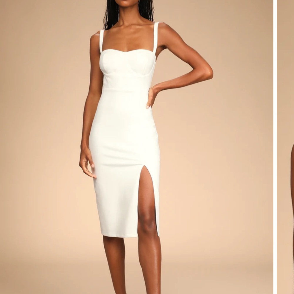 Lulus white body con dress.
